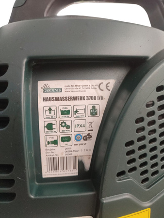 Zestaw hydroforowy Mr. Gardener HW 3700 VF 600 W 3700L/h