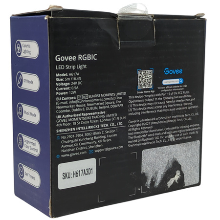 Taśma LED Govee H617A RGBIC 5m WiFi Bluetooth muzyka 16M kolorów