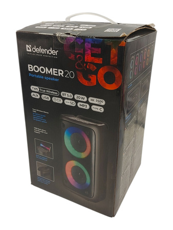 Głośnik Bluetooth Boombox Mobilny USB RADIO LED Bezprzewodowy Przenośny MP3