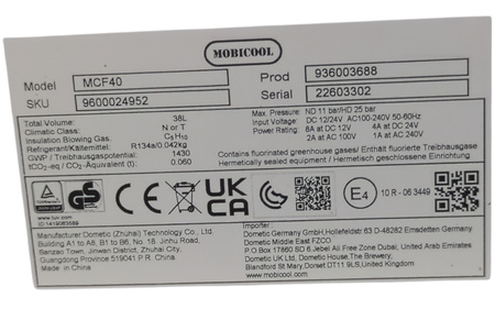 Lodówka kompresorowa Mobicool MCF40 38L 12/24/230V -10°C