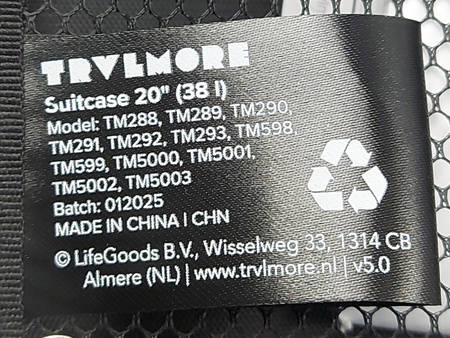 Walizka podróżna na kółkach z rączką Trvlmore 38 litrów