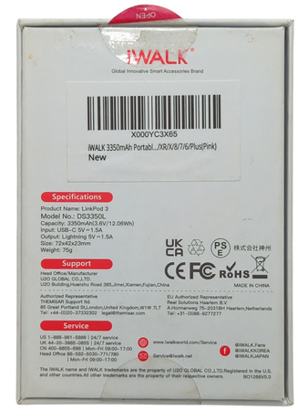 Powerbank iWalk LinkPod 3 DS3350L 3350mAh Lightning szybkie ładowanie