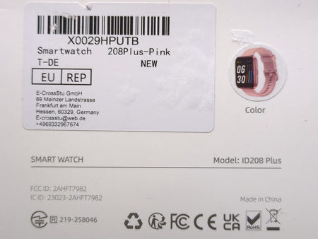 Smartwatch zegarek damski ID208 Plus różowy