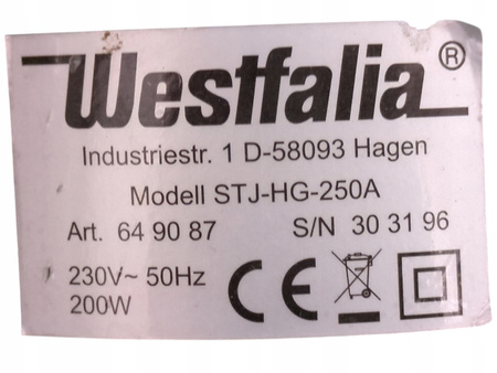 Glebogryzarka elektryczna Westfalia STJ-HG-250A 200W