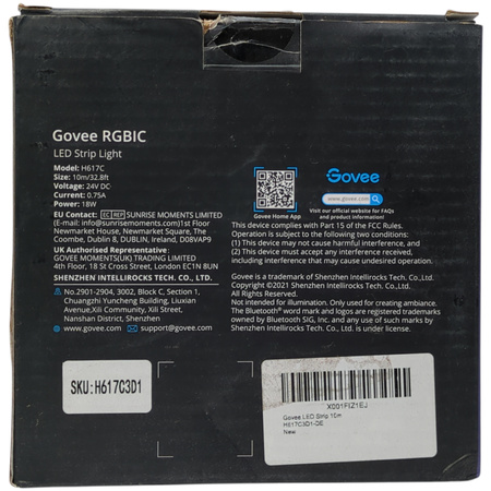 Taśma LED Govee H617C RGBIC 10m Bluetooth
