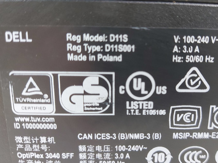 Komputer PC Dell OptiPlex 3040 Intel Core i3-6100 8GB RAM DDR3L 1TB HDD