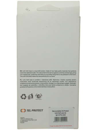Etui Tel Protect Lichi Soft Case do iPhone 14 Pro miętowy