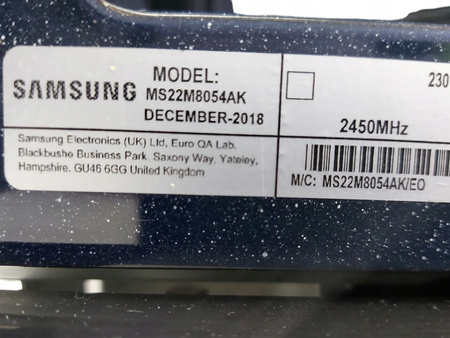 Kuchenka mikrofalowa do zabudowy Samsung MS22M8054AK 850 W 22 L Czarny