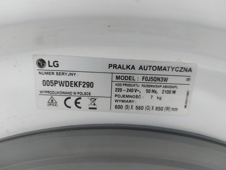 Pralka LG F0J5QN3W 5kg 1000obr/min Steam+ A+++ slim