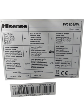 Zamrażarka wolnostojąca  HISENSE FV39D4AW1 30L 51CM MINI ZAMRAŻARKA