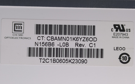 Matryca Innolux N156B6 -L0B 15,6" 1366x768px; 40pin BŁYSZCZĄCA