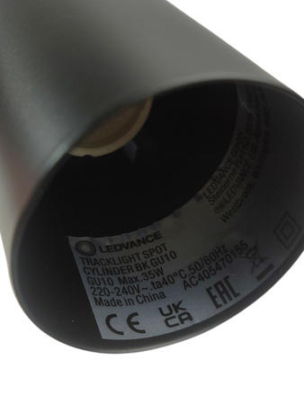 Reflektor Szynowy LEDvance Tracklight Spot Cylinder GU10 Czarny