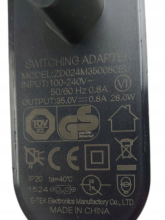 Zasilacz E-TEK Electronics ZD024M350080EU 35V 0.8A 28W