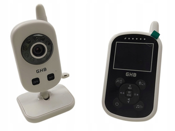 ELEKTORNICZNA NIANIA EKRAN 2.4'' LCD DŹWIĘK KOŁYSANKI ALARM GHB UU24 BIAŁY