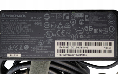 Oryginalny zasilacz Lenovo ADLX65NCT3A 65W 20V 3.25A