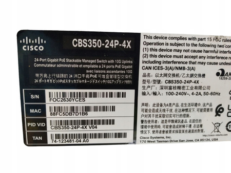 Switch Cisco CBS350-24P-4X