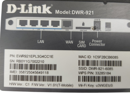 Router D-Link DWR-921 300Mbps b/g/n 3G/4G (LTE) 150Mbps 4xLAN