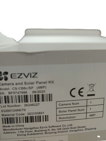 Kamera IP smart zewnętrzna Ezviz CB8 Lite 2K 4MPX + Solar