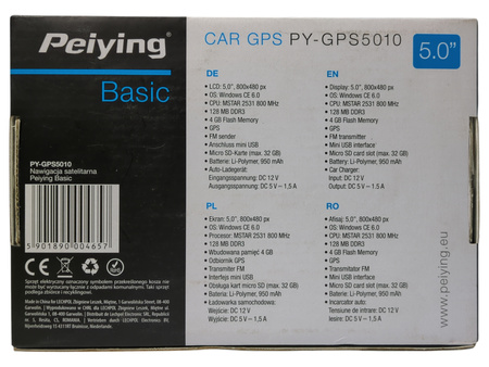 Nawigacja GPS PeiYing PY-GPS5010 4GB FLASH