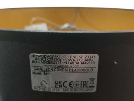 KLOSZ NOWODVORSKI CAMELEON CONE M 8411 E27 CZARNY