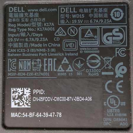 Stacja dokująca Dell K17A K17A001