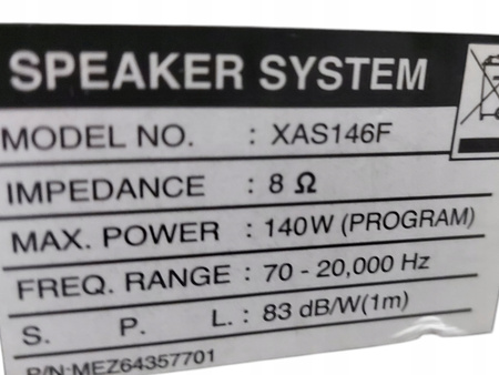 Kolumny głośnikowe STEREO XAS146F 8 om 140W