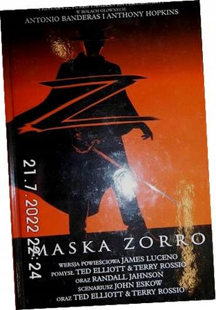 KSIĄŻKA MASKA ZORRO ANTONIO BANDERAS
