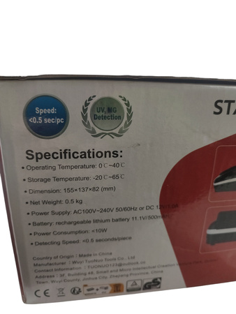 Detektor banknotów Stanew AL-130A EUR, USD, GBP