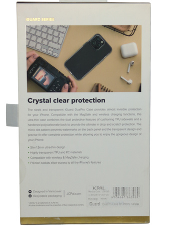 Oryginalne etui Plecki do Iphone 14 Max JCPAL DualPro Case bezbarwny
