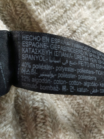 SWETER DAMSKI Z KROTKIM RĘKAWEM MASSIMO DUTTI ROZMIAR S BEŻOWY