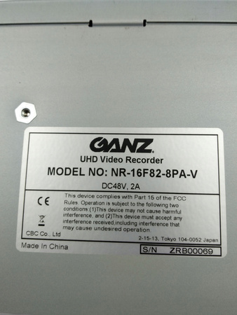 Rejestrator GANZ NR-16F82-8PA-V