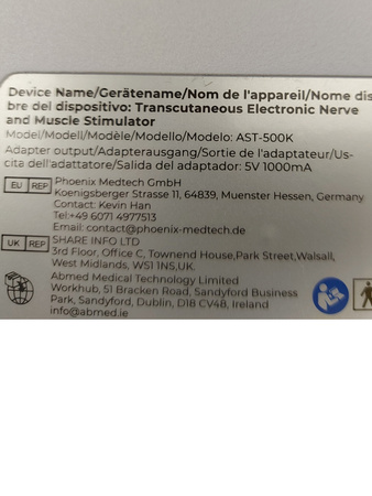 Masażer stóp TENS-EMS Stymulator krążenia Auvon AST-500K