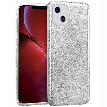 Etui Plecki do Apple Iphone 13 srebrne brokatowe