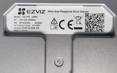 Wizjer elektroniczny EZVIZ CP2 2MP 1080p WiFi ekran 4.3