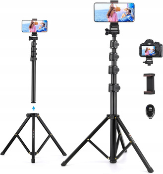 Tripod aluminiowy statyw do smartfona 172 cm Victiv P10 z pilotem