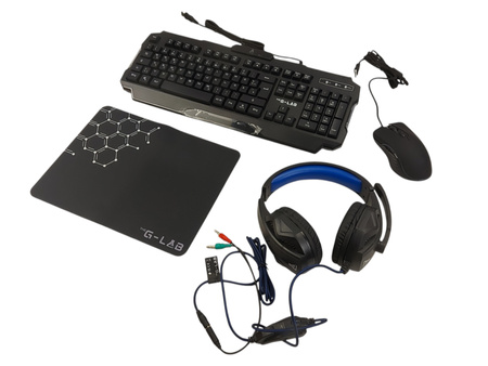 THE G-LAB Combo Argon E – Zestaw Gamingowy 4 w 1 QWERTZ