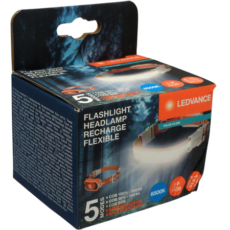 Latarka czołowa Akumulatorowa LED COB 3W 300lm USB-C LEDVANCE