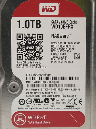 Dysk twardy WD Red 1TB 3,5" (WD10EFRX)