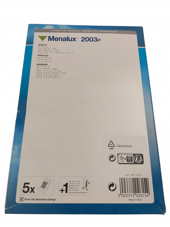 Worki papierowe do odkurzacza Menalux 2003P (5 sztuk)
