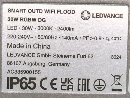 Naświetlacz LED zewnętrzny Ledvance SMART+ WiFi 30W RGBW IP65