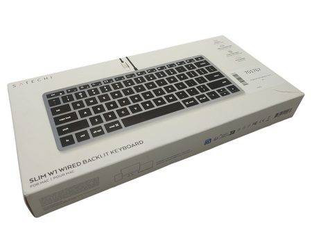Klawiatura Satechi Slim W1 przewodowa LED USB-C Mac i iOS szara