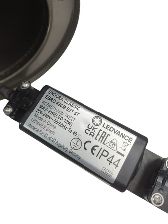 SŁUPEK OGRODOWY Endura Classic EBRO 49cm E27 Stainless Steel Ledvance