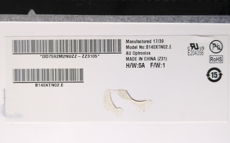 Matryca AUO B140XTN02.E 14 HD 1366x768 TN LED 30pin Matowa