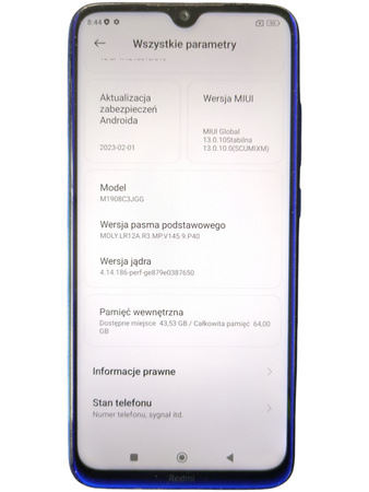 Smartfon Xiaomi Redmi Note 8 M1908C3JGG 4/64GB 6.3" IPS