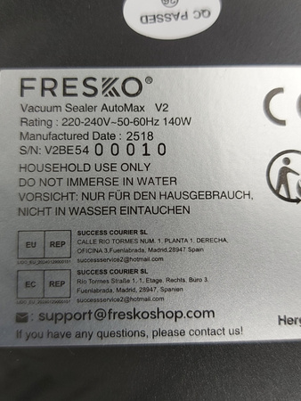 Zgrzewarka próżniowa Fresko AutoMax V2 140W 95kPa kompaktowa