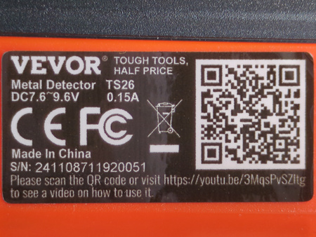 Wykrywacz metali Vevor TS26 IP68 wodoodporny, regulowany