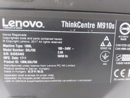 Komputer Lenovo ThinkCentre M910s Intel Core i5-6500 500GB HDD 8GB DDR4