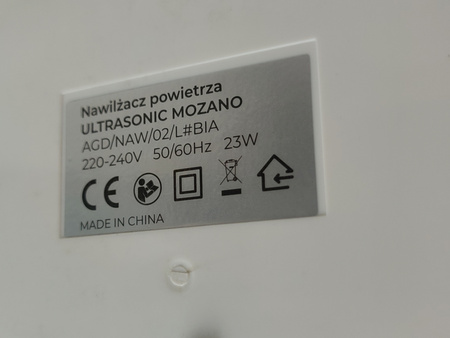 Ultradźwiękowy Nawilżacz Powietrza Mozano Ultrasonic 28dB 4L 350ml/h