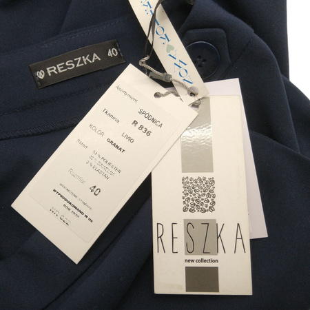 Spódnica damska RESZKA Rozmiar 40 GRANATOWA