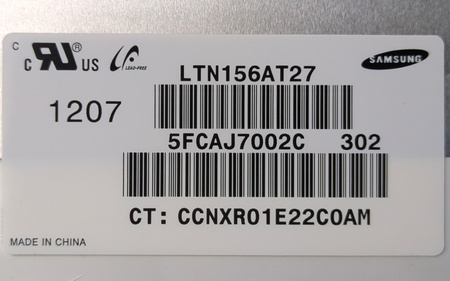 Matryca Samsung LTN156AT27 15.6" HD 1366x768 LED Matowa 40pin